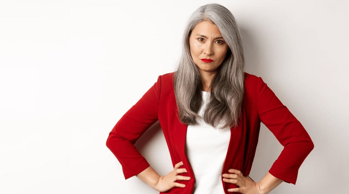 Confident older woman in the UK